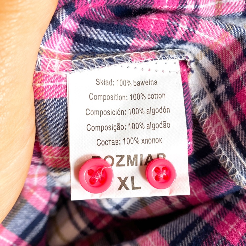 💕 EVERYDAY WEAR PINK BLUE WHITE PLAID FALL SHIRT! - Picture 9 of 13